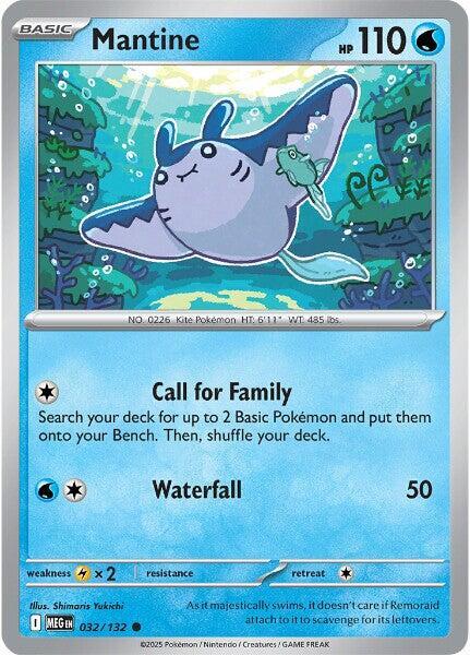Mantine 032/132 card from ME01: Mega Evolution