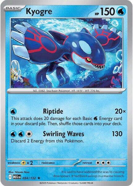 Kyogre 034/132 card from ME01: Mega Evolution