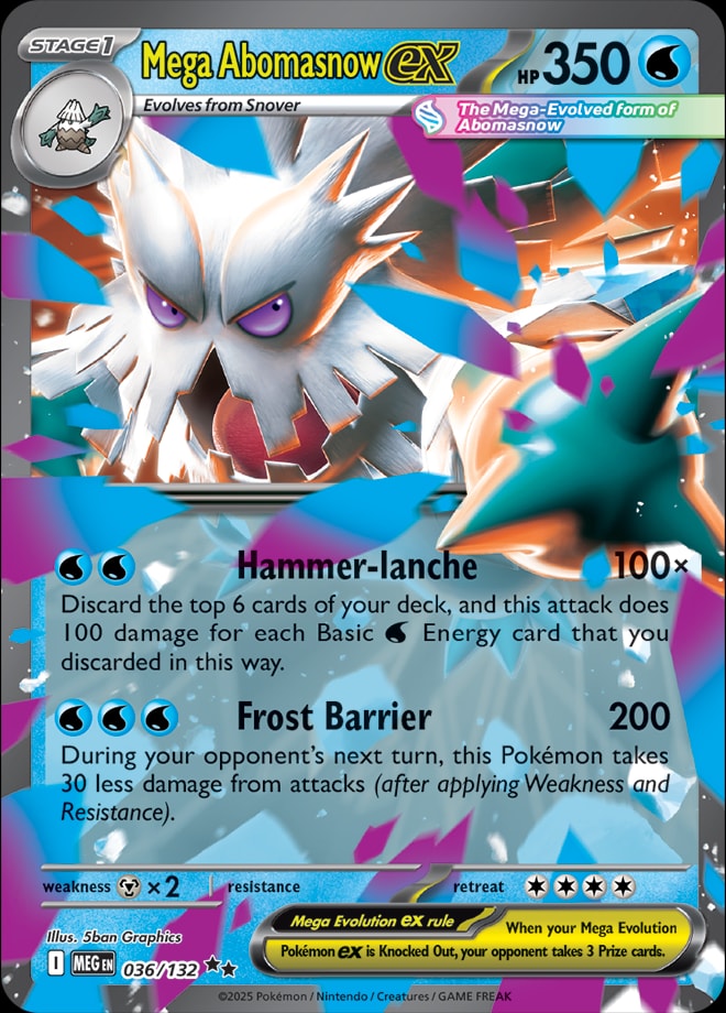 Mega Abomasnow ex 036/132 card from ME01: Mega Evolution