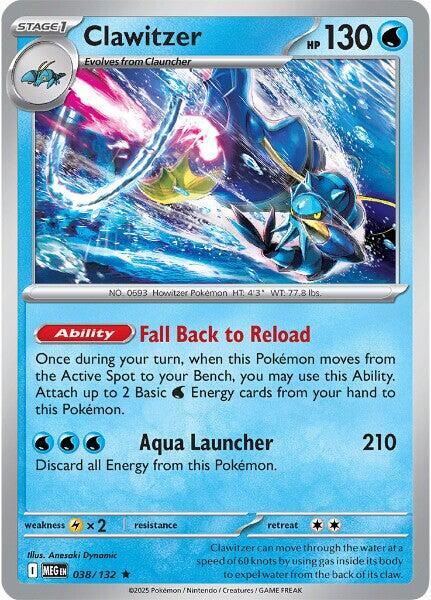 Clawitzer 038/132 card from ME01: Mega Evolution