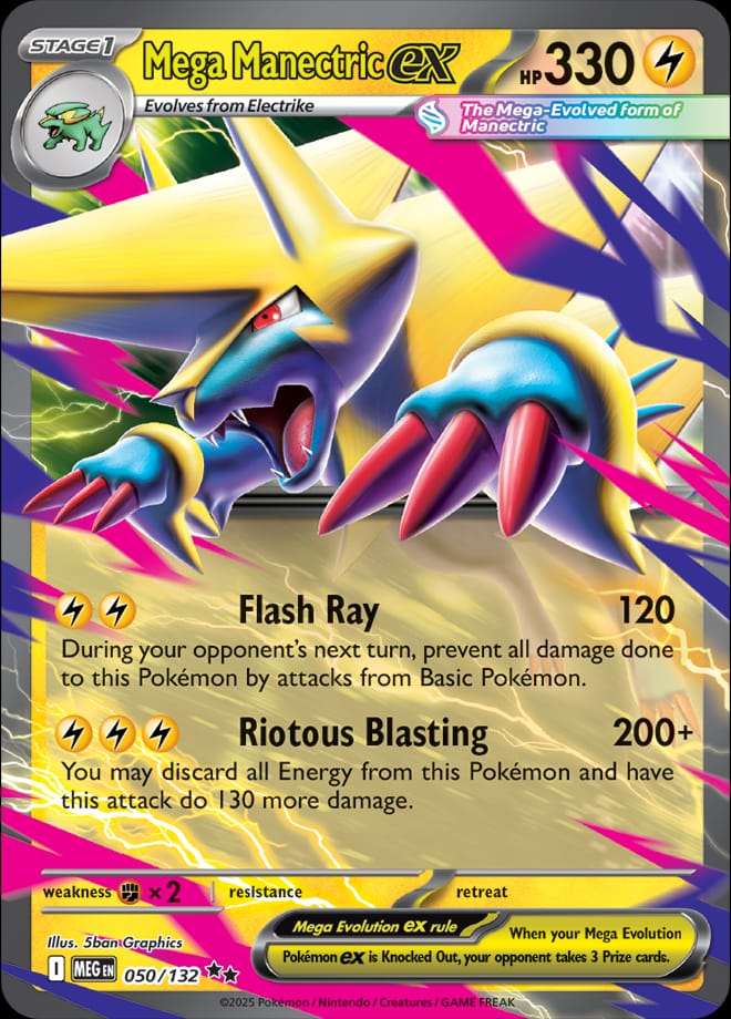 Mega Manectric ex 050/132 card from ME01: Mega Evolution