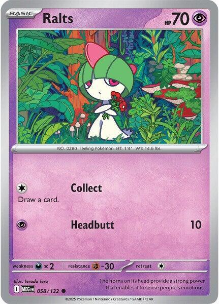 Ralts 058/132 card from ME01: Mega Evolution