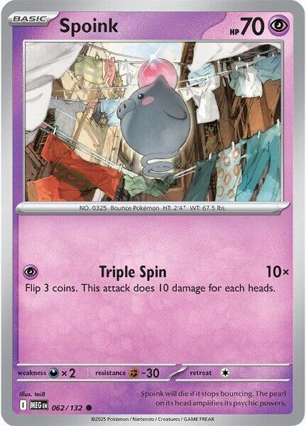 Spoink 062/132 card from ME01: Mega Evolution