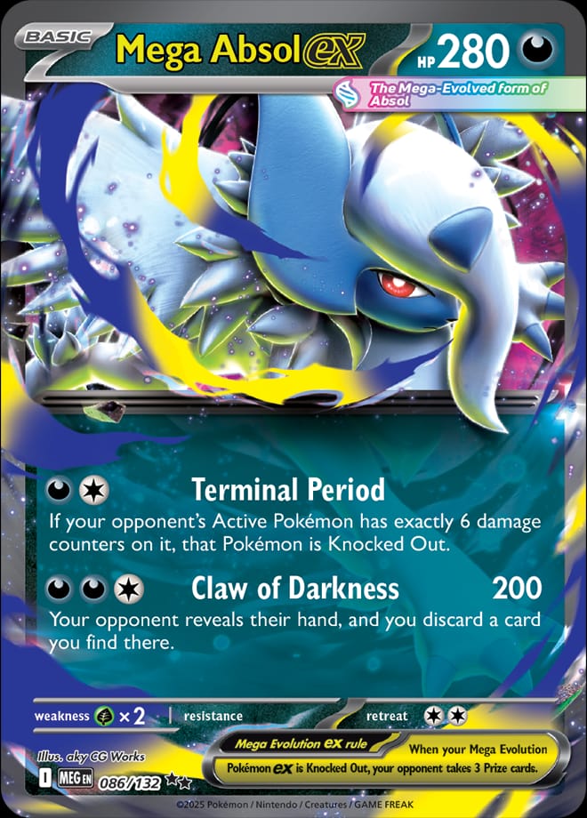 Mega Absol ex 086/132 card from ME01: Mega Evolution