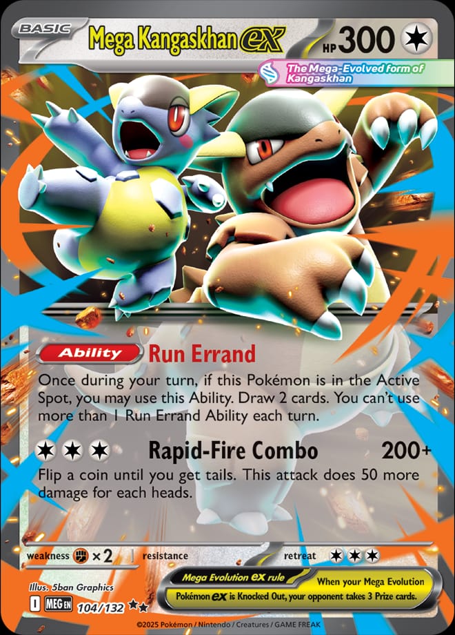 Mega Kangaskhan ex 104/132 card from ME01: Mega Evolution