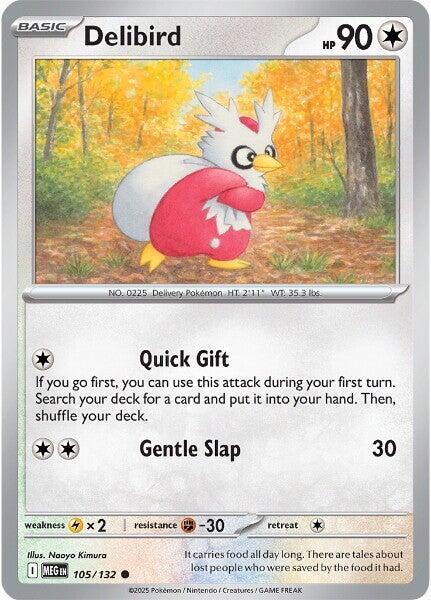Delibird 105/132 card from ME01: Mega Evolution
