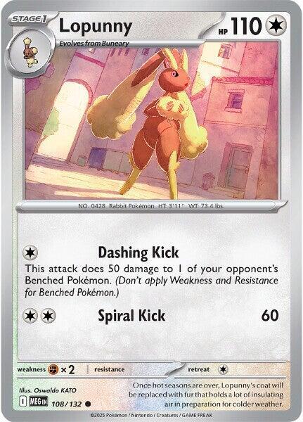 Lopunny 108/132 card from ME01: Mega Evolution