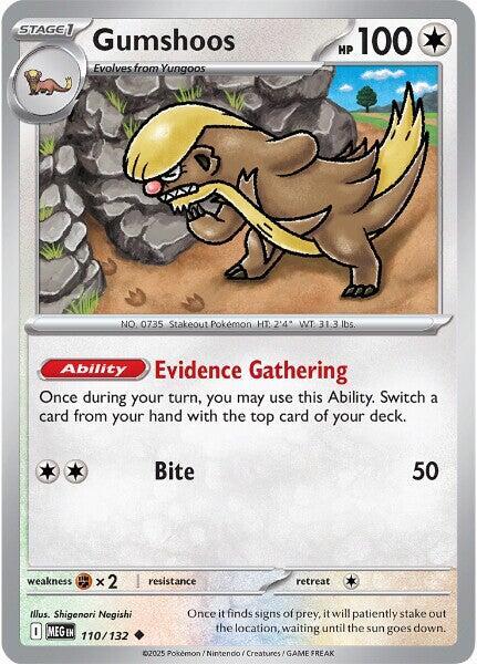 Gumshoos 110/132 card from ME01: Mega Evolution