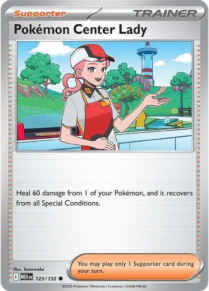 Pokemon Center Lady 123/132 card from ME01: Mega Evolution