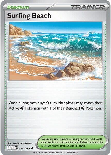 Surfing Beach 129/132 card from ME01: Mega Evolution