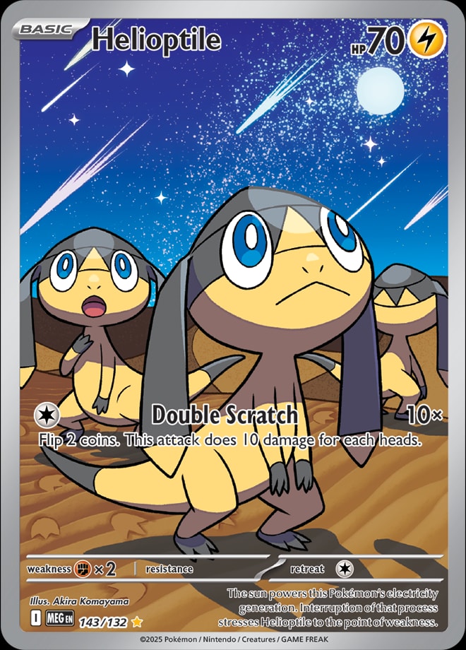 Helioptile 143/132 card from ME01: Mega Evolution