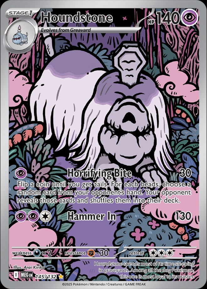 Houndstone 145/132 card from ME01: Mega Evolution