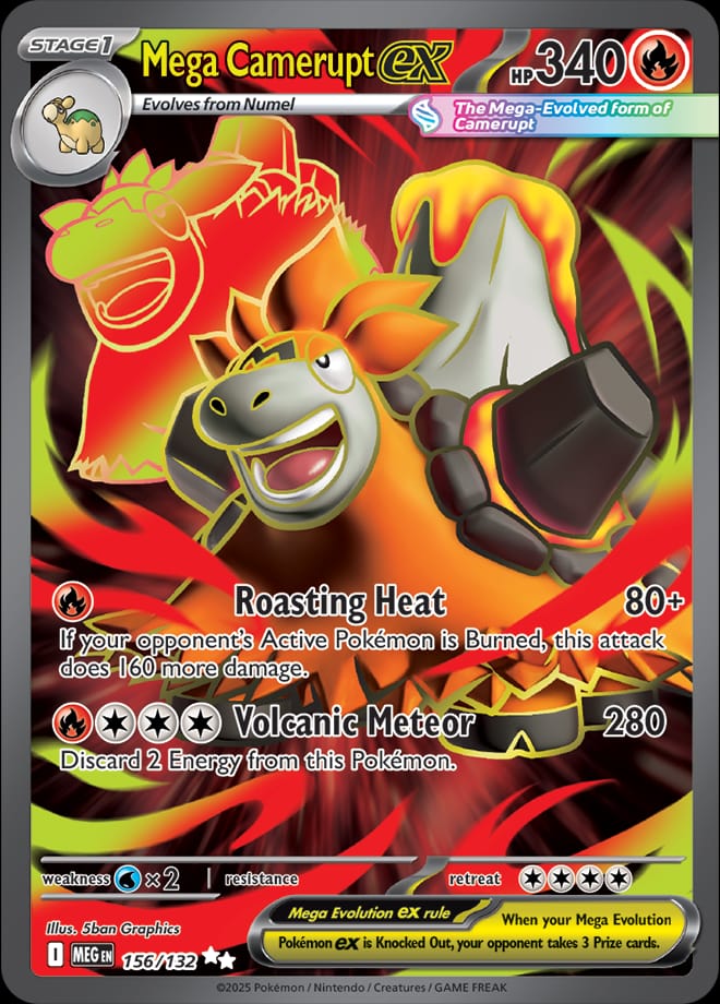 Mega Camerupt ex 156/132 card from ME01: Mega Evolution