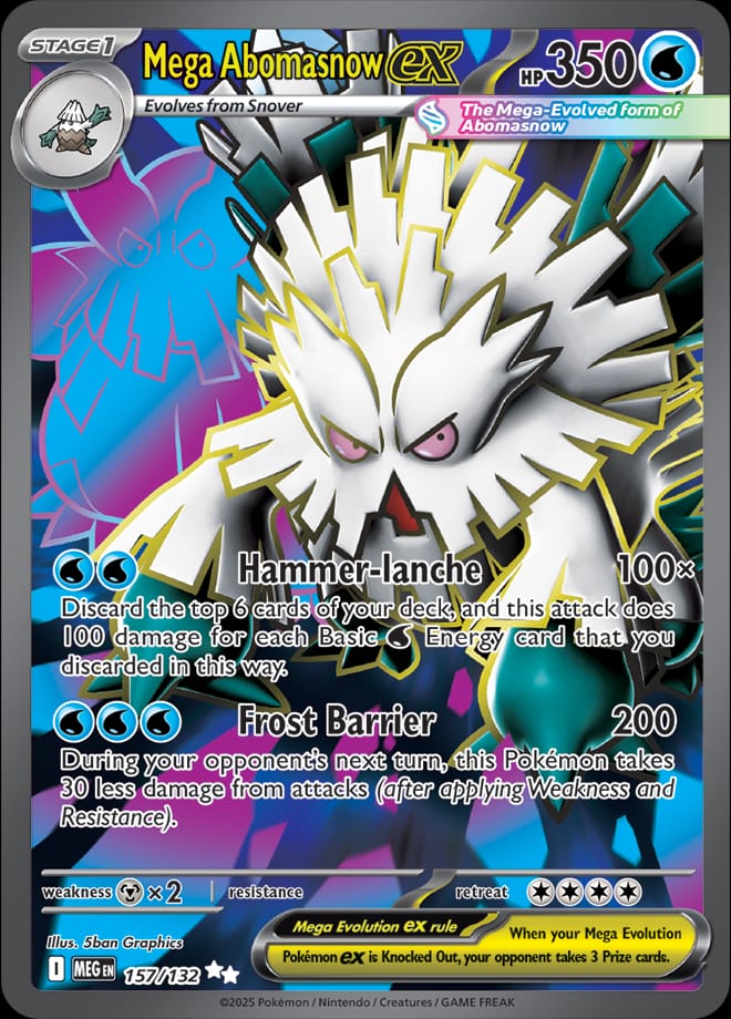 Mega Abomasnow ex 157/132 card from ME01: Mega Evolution
