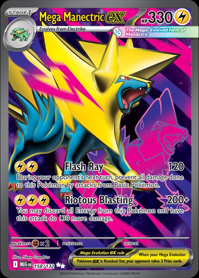 Mega Manectric ex 158/132 card from ME01: Mega Evolution