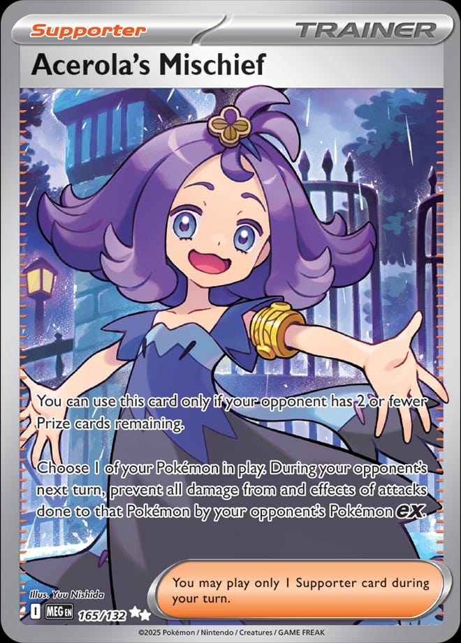 Acerola's Mischief 165/132 card from ME01: Mega Evolution