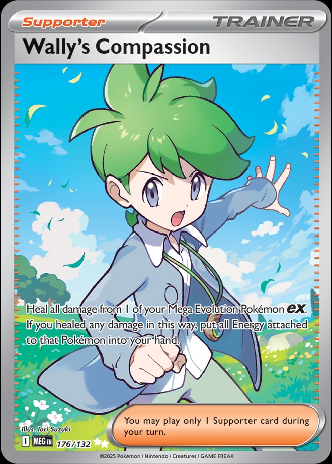 Wally's Compassion 176/132 card from ME01: Mega Evolution