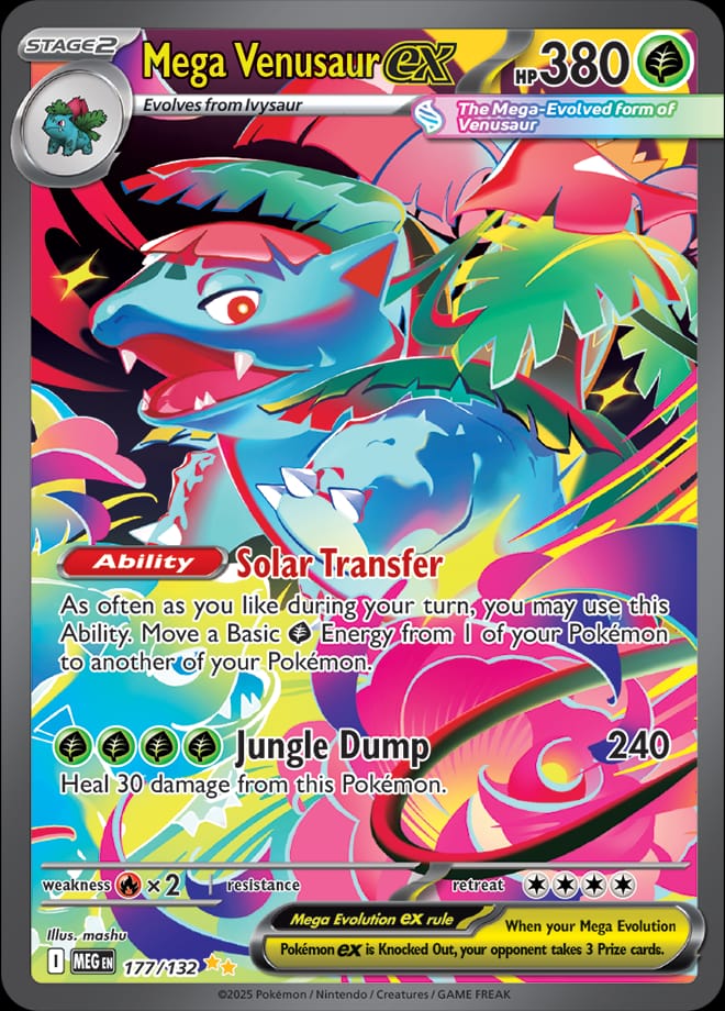 Mega Venusaur ex 177/132 card from ME01: Mega Evolution