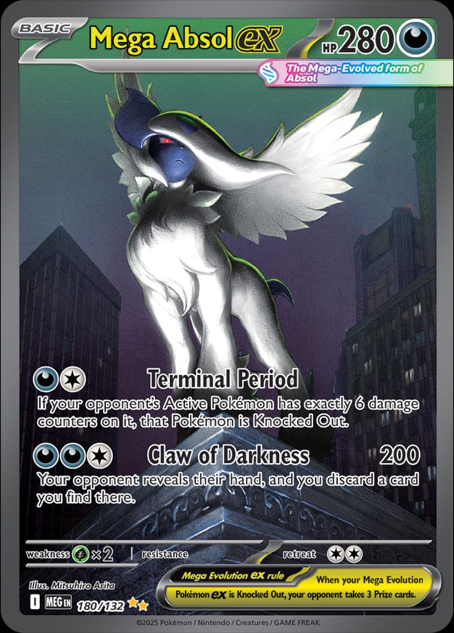 Mega Absol ex 180/132 card from ME01: Mega Evolution