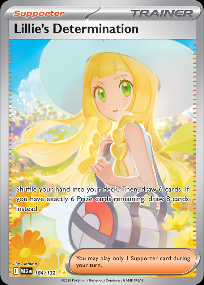 Lillie's Determination 184/132 card from ME01: Mega Evolution