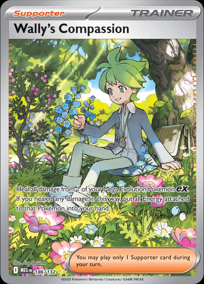 Wally's Compassion 186/132 card from ME01: Mega Evolution