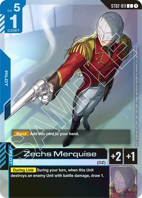 Zechs Merquise (Championship Participation Pack 01) ST02-011 card from Gundam Promotional Cards