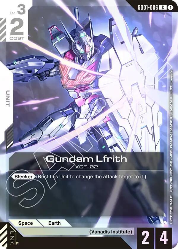 Gundam Lfrith (Championship Participation Pack 01) GD01-086 card from Gundam Promotional Cards