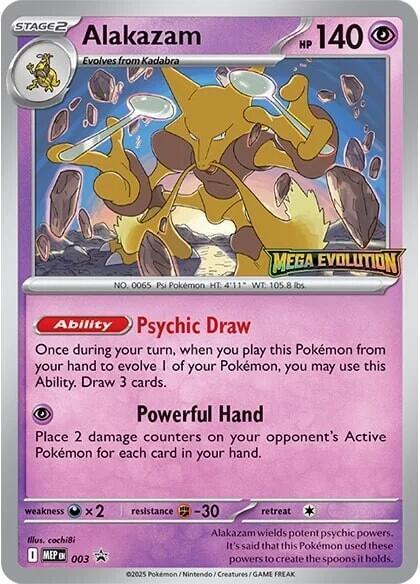 Alakazam 003 card from ME: Mega Evolution Promo