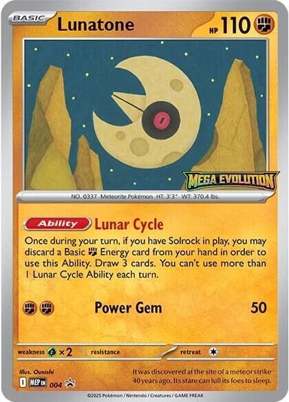 Lunatone 004 card from ME: Mega Evolution Promo