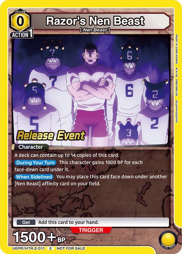Razor's Nen Beast UEPR/HTR-2-011 card from UEX04BT: HUNTER X HUNTER Vol.2 Release Event Cards