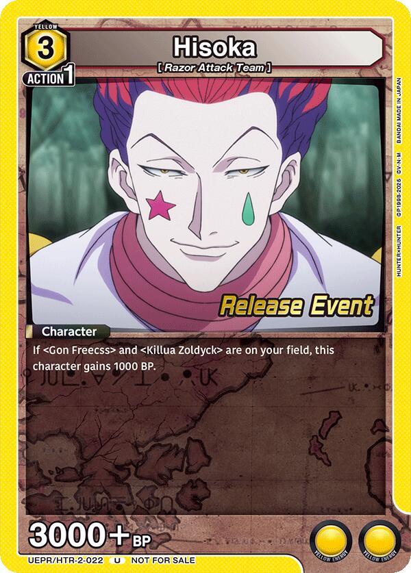 Hisoka UEPR/HTR-2-022 card from UEX04BT: HUNTER X HUNTER Vol.2 Release Event Cards