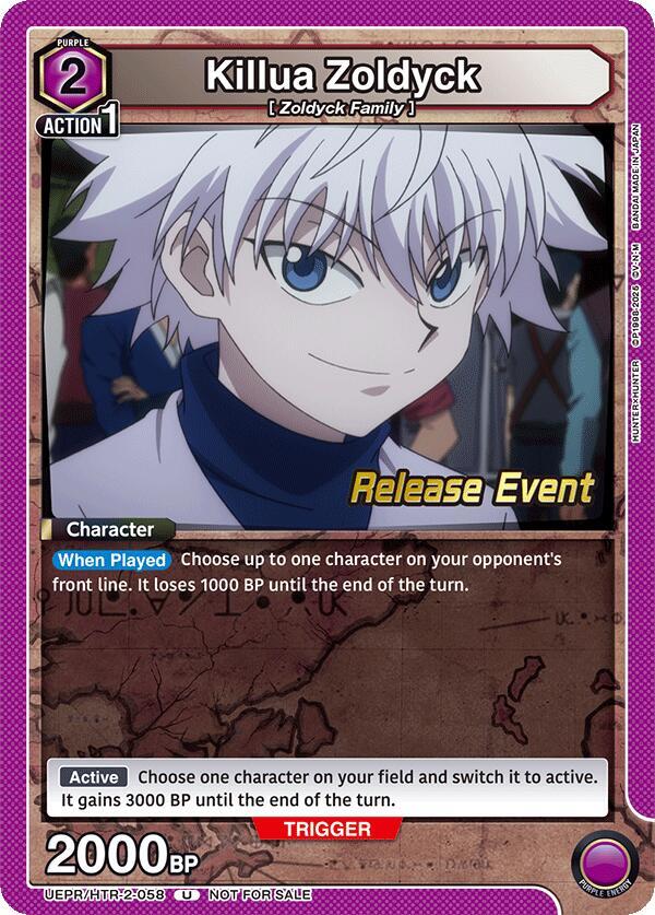 Killua Zoldyck UEPR/HTR-2-058 card from UEX04BT: HUNTER X HUNTER Vol.2 Release Event Cards