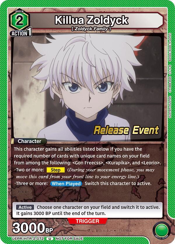 Killua Zoldyck UEPR/HTR-2-072 card from UEX04BT: HUNTER X HUNTER Vol.2 Release Event Cards