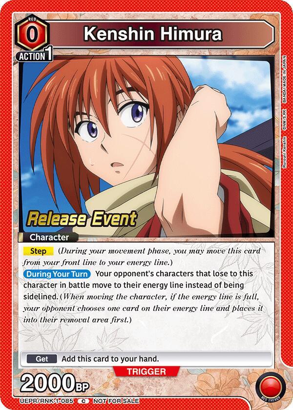 Kenshin Himura UEPR/RNK-1-085 card from UE11BT: Rurouni Kenshin Release Event Cards
