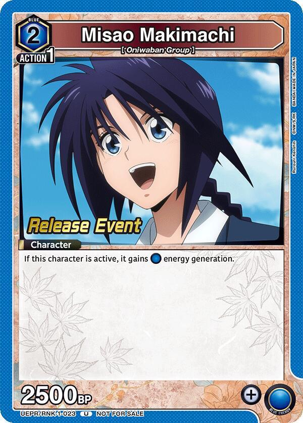 Misao Makimachi UEPR/RNK-1-023 card from UE11BT: Rurouni Kenshin Release Event Cards