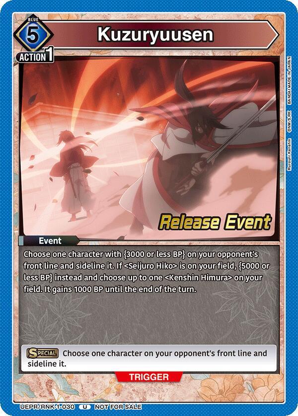 Kuzuryuusen UEPR/RNK-1-030 card from UE11BT: Rurouni Kenshin Release Event Cards
