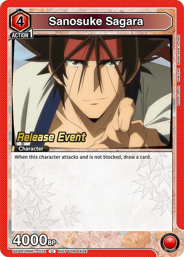 Sanosuke Sagara UEPR/RNK-1-075 card from UE11BT: Rurouni Kenshin Release Event Cards
