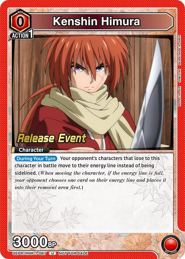 Kenshin Himura UE11BT/RNK-1-087 card from UE11BT: Rurouni Kenshin Release Event Cards