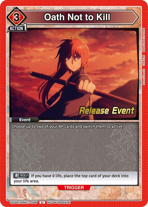 Oath Not to Kill UEPR/RNK-1-096 card from UE11BT: Rurouni Kenshin Release Event Cards