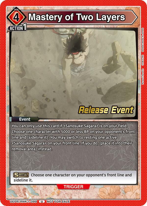 Mastery of Two Layers UEPR/RNK-1-099 card from UE11BT: Rurouni Kenshin Release Event Cards