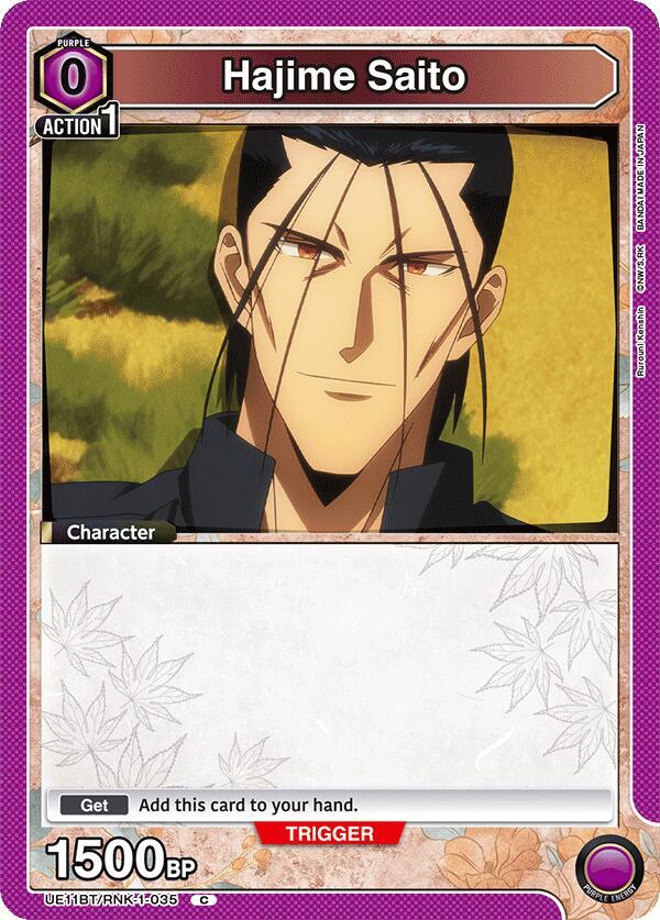 Hajime Saito (Box Topper Foil) UE11BT/RNK-1-035 card from UE11BT: Rurouni Kenshin