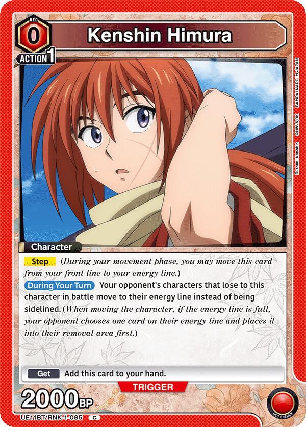 Kenshin Himura (Box Topper Foil) UE11BT/RNK-1-085 card from UE11BT: Rurouni Kenshin