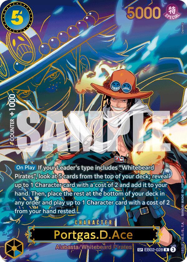 Portgas.D.Ace (SP) EB02-028 card from Carrying On His Will