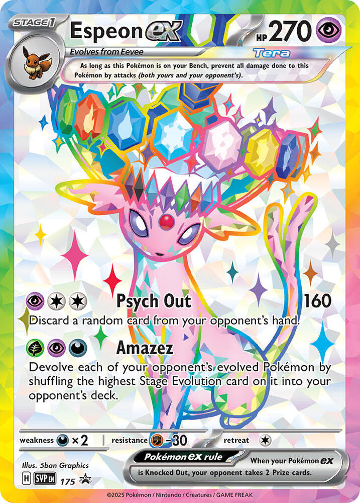 Espeon ex - 175 SVP 175 card from SV: Scarlet & Violet Promo Cards