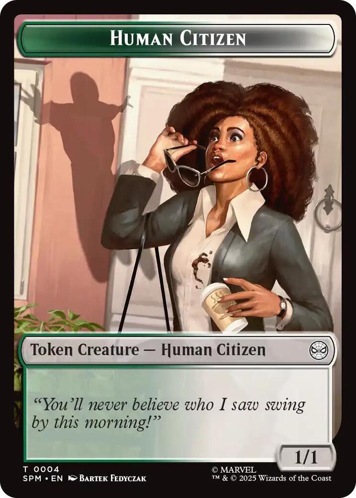 Human Citizen // Treasure Double-Sided Token 4 // 7 card from Marvel's Spider-Man