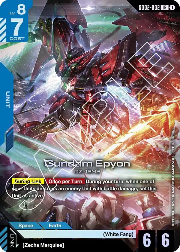 Gundam Epyon GD02-002 card from Dual Impact