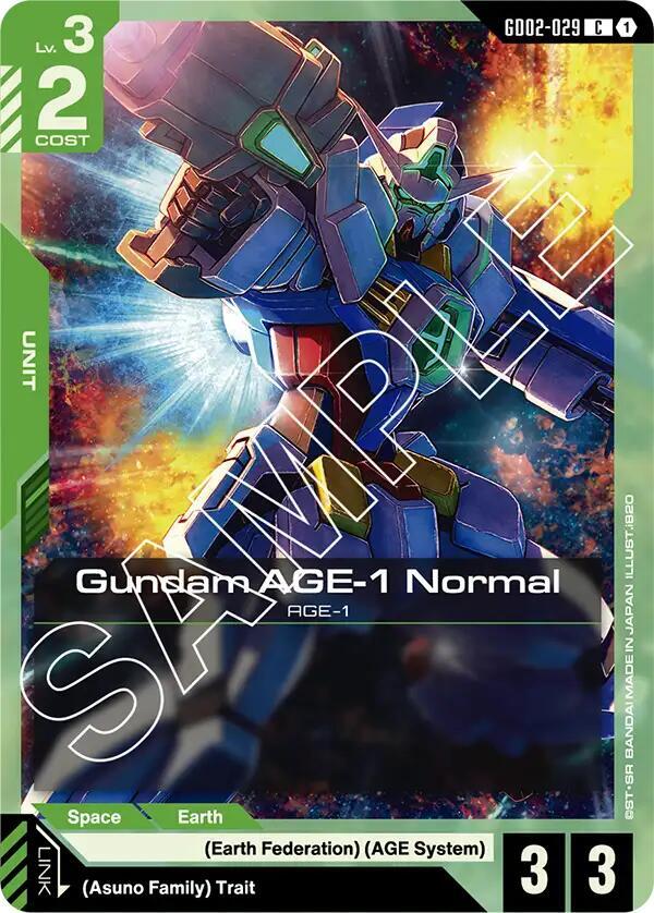 Gundam AGE-1 Normal GD02-029 card from Dual Impact