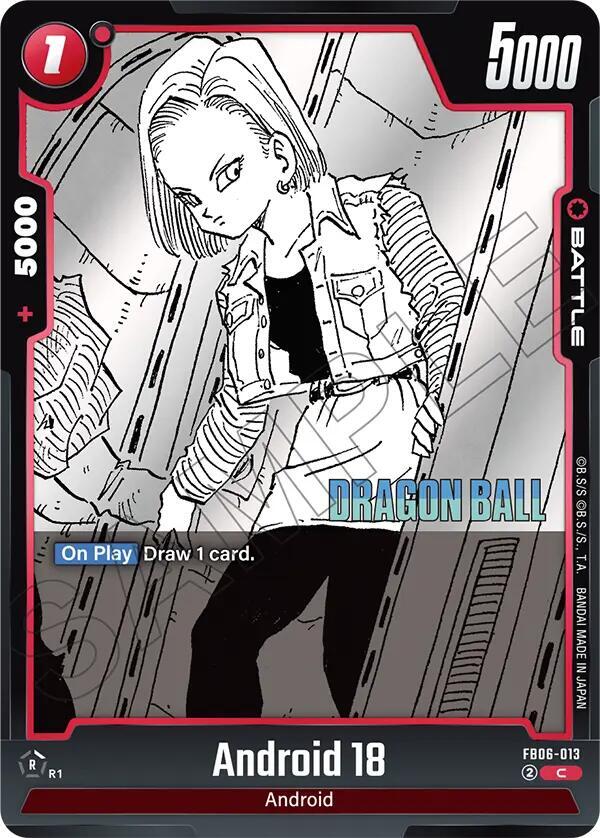 Android 18 FB06-013 card from Manga Booster 02
