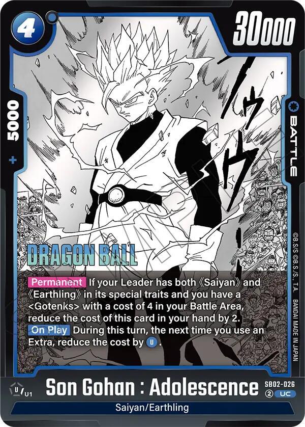 Son Gohan : Adolescence SB02-026 card from Manga Booster 02