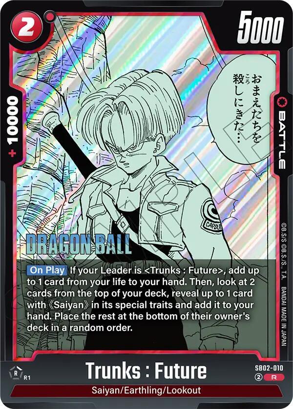 Trunks : Future SB02-010 card from Manga Booster 02